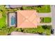 Top-down aerial view of a house with a pool and spacious backyard at 5120 Tidewater Preserve Blvd, Bradenton, FL 34208