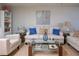 Cozy living room featuring a comfy white couch and glass coffee table at 3447 Tallywood Ln # 7143, Sarasota, FL 34237