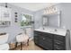 Double vanity bathroom with a shower/tub combo and updated fixtures at 401 28Th W St, Bradenton, FL 34205