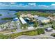 Extensive community real estate with marina, boat storage and parking, from an aerial perspective at 264 Woods Point Rd, Osprey, FL 34229