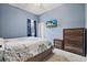 Blue bedroom with king-size bed and dresser at 14607 Swiss Bridge Dr, Lithia, FL 33547