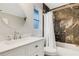 Updated bathroom with a walk-in shower and modern vanity at 251 Plantation Rd, Venice, FL 34293