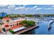 An aerial view of Pier 8 Restaurant and marina at 904 Whimbrel Run, Bradenton, FL 34212