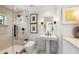 Elegant bathroom with a walk-in shower and modern fixtures at 501 Harbor Point Rd, Longboat Key, FL 34228