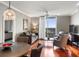 Spacious living room with hardwood floors, and city views at 800 N Tamiami Trl # 1412, Sarasota, FL 34236