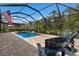 Inviting screened pool area with lounge chairs and a basketball hoop at 16215 Tradewind Ter, Lakewood Ranch, FL 34211