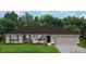 Newly constructed single-Gathering home with a two-car garage and landscaped yard at 2132 Nordendale Blvd, North Port, FL 34288