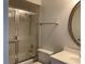 Bathroom with shower/tub combo and mirror at 7861 Pine Trace Dr # 7861, Sarasota, FL 34243