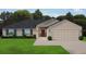 One-story home with a two-car garage and a neatly landscaped lawn at 6105 Bodmin Ln, North Port, FL 34291