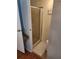 Simple bathroom with shower, toilet and tile flooring at 5530 Denmark Dr, Bradenton, FL 34207