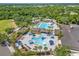 Aerial view of community pool, lap pool, and surrounding amenities at 12121 Thornhill Ct, Lakewood Ranch, FL 34202