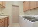 Laundry room with washer, dryer, and cabinets at 6930 69Th E St, Palmetto, FL 34221