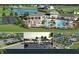 An aerial view of the community amenities including a pool and tennis courts at 705 Anegada Ln, Sarasota, FL 34234