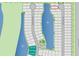 Community lot map highlighting the location of lot 34 near a lake at 705 Anegada Ln, Sarasota, FL 34234