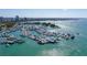 Aerial view of a marina filled with boats at 235 Cocoanut Ave # 113C, Sarasota, FL 34236