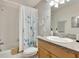 Clean bathroom with shower/tub combo and updated vanity at 6417 Meadowlark Ln # 6417, Bradenton, FL 34210