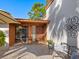 Inviting entryway with terracotta tile and wrought iron accents at 6417 Meadowlark Ln # 6417, Bradenton, FL 34210