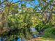 Tranquil canal view with lush vegetation and tree canopy at 6417 Meadowlark Ln # 6417, Bradenton, FL 34210