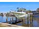 Convenient boat dock with lift and waterfront access at 10215 Manatee W Ave # 7, Bradenton, FL 34209