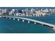 Scenic aerial view of a bridge with a city skyline in the background and beautiful ocean views at 1233 N Gulfstream Ave # 1001, Sarasota, FL 34236