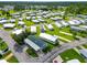 Aerial view of the property and surrounding mobile homes in a community setting at 6421 Kilohee Ct, North Port, FL 34287