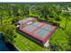 Aerial view of two community tennis courts at 6421 Kilohee Ct, North Port, FL 34287