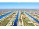 Aerial view of a canal front community at 15912 Melport Cir, Port Charlotte, FL 33981