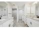 Main bathroom with granite countertops and walk-in shower at 11213 Gulfstream Blvd, Port Charlotte, FL 33981