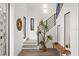 Modern entryway with a contemporary staircase and stylish decor at 577 Venice Ln, Sarasota, FL 34242