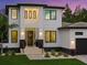 Two-story modern house with a gray stone facade and a paved driveway at 577 Venice Ln, Sarasota, FL 34242