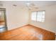 Bedroom with wood flooring and a ceiling fan at 3961 Ashwood Ln # 44, Sarasota, FL 34232