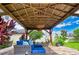 Pergola with string lights, creating a cozy outdoor space at 8926 Shadyside Ln, Land O Lakes, FL 34637