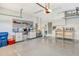 Highly organized garage with ample storage and workbench at 3924 Alamanda Dr, Sarasota, FL 34238