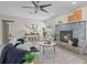 Living room boasts a fireplace and cozy decor at 1012 Myrtle Ave, Venice, FL 34285