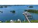 Peaceful waterfront view showcasing a pier and boat slips amidst a beautiful coastal setting at 14041 Bellagio Way # 214, Osprey, FL 34229
