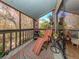 Screened porch with rocking chair and views of the backyard at 232 Woodland Dr, Osprey, FL 34229