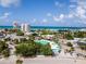 Aerial view of Siesta Key Village and Ocean at 1841 Buccaneer Dr, Sarasota, FL 34231