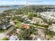 Expansive aerial view showcases a residential area near downtown Sarasota, Florida, with lush trees and glimpses of waterfront at 1841 Buccaneer Dr, Sarasota, FL 34231