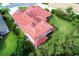 Aerial view showcasing the home and backyard at 7341 Featherstone Blvd, Sarasota, FL 34238