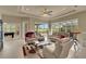 Bright living room with recessed lighting, comfortable seating, and access to backyard at 1210 Eagles Flight Way, North Port, FL 34287