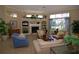 Spacious community living room with fireplace and pool view at 5122 Northridge Rd # 207, Sarasota, FL 34238