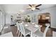 Open concept dining area with seating for six, adjacent to the kitchen at 2425 Clematis St, Sarasota, FL 34239
