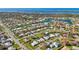 Aerial view of a large residential neighborhood with water access at 218 Brandywine Circle, Englewood, FL 34223