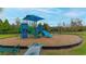 playground with blue and green playset at 16914 Myrtle Hill Ln, Parrish, FL 34219