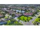 Beautiful aerial view of homes surrounding a peaceful pond at 2921 Seasons Blvd, Sarasota, FL 34240