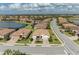 Stunning aerial view of a well-maintained neighborhood with lush landscaping and serene ponds at 6741 Rookery Lake Dr, Bradenton, FL 34212