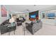Spacious living room with gray sofas, modern decor, and an open floor plan, perfect for entertaining at 6741 Rookery Lake Dr, Bradenton, FL 34212