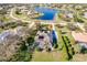 Aerial view of single-Gathering home with pool and manicured lawn at 22575 Morning Glory Cir, Bradenton, FL 34202