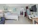 Comfortable studio featuring a bed, workspace, and kitchenette at 611 Destiny Dr # 107, Ruskin, FL 33570