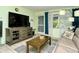 Living room with a large TV, comfy sofa, and coffee table at 6041 Lilli Way # 72, Bradenton, FL 34207